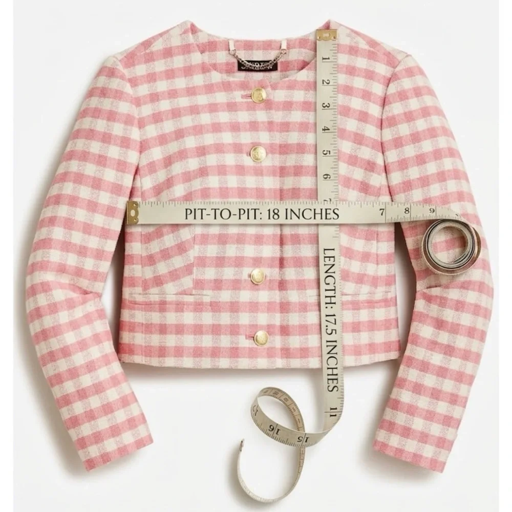 J.Crew Louisa Lady Jacket in Gingham Terry Tweed - Size 4 - Picture 11 of 11